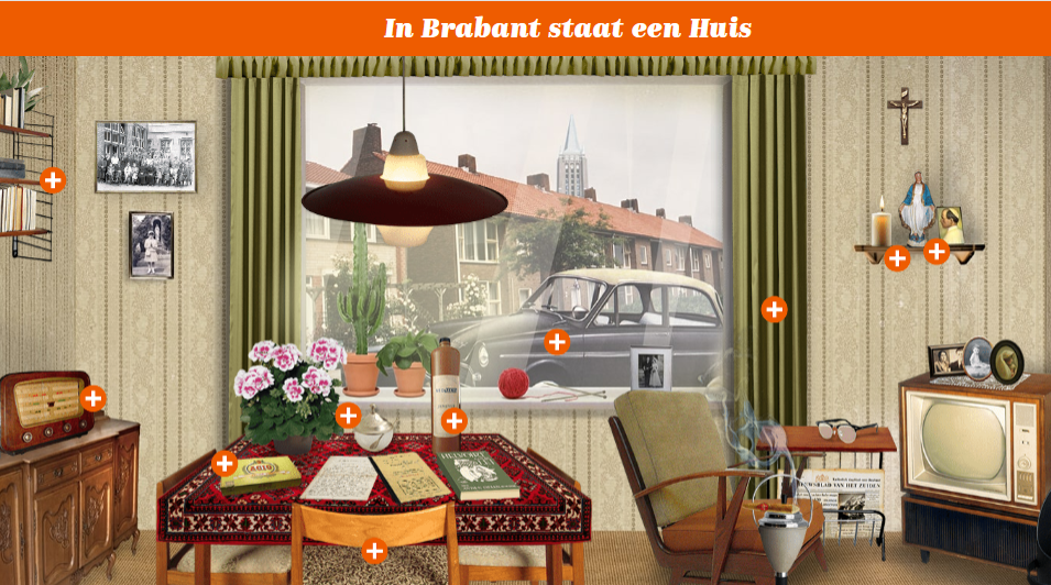 De woonkamerpagina van de website In Brabant staat een huis